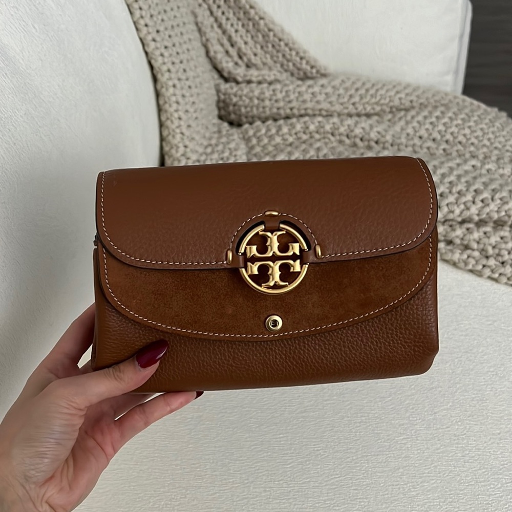 Tory Burch leather/suede crossbody bag